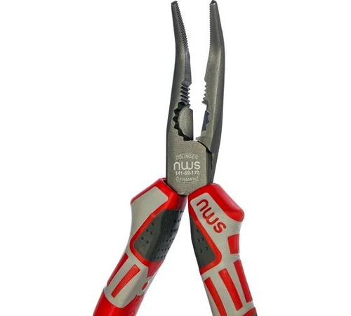 NWS Длинногубцы загнутые 45 , 170 мм, покрытие TitanFinish, рукоятки SoftGripp 3K