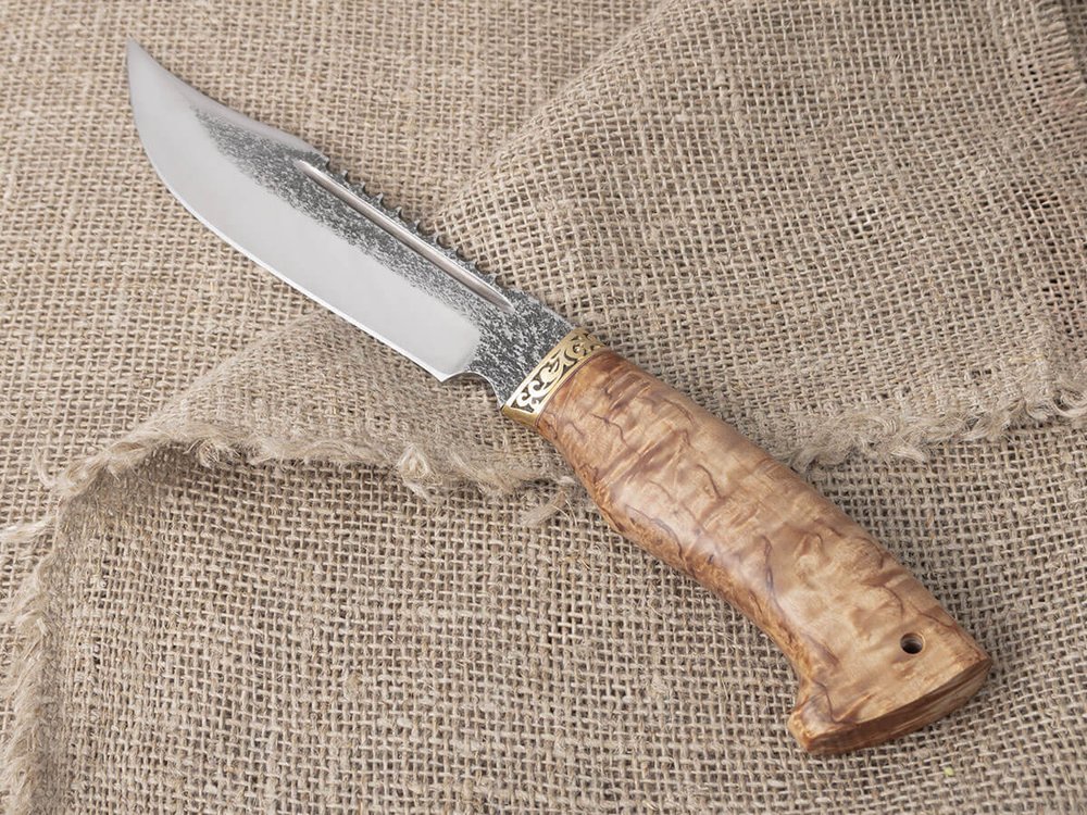 Нож "Алтай", сталь Bohler N690, рукоять естественная стабилизированная береза