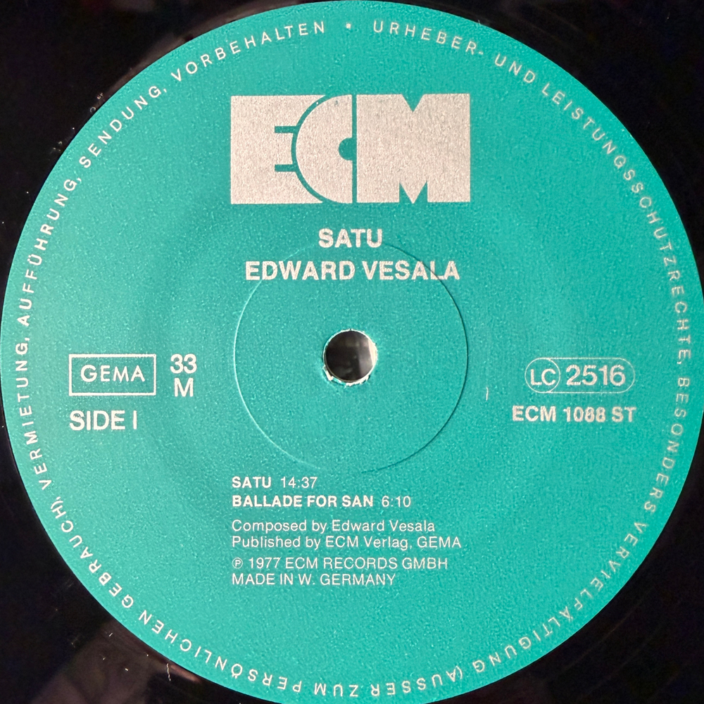 Edward Vesala ‎– Satu (Германия 1977г.) ECM