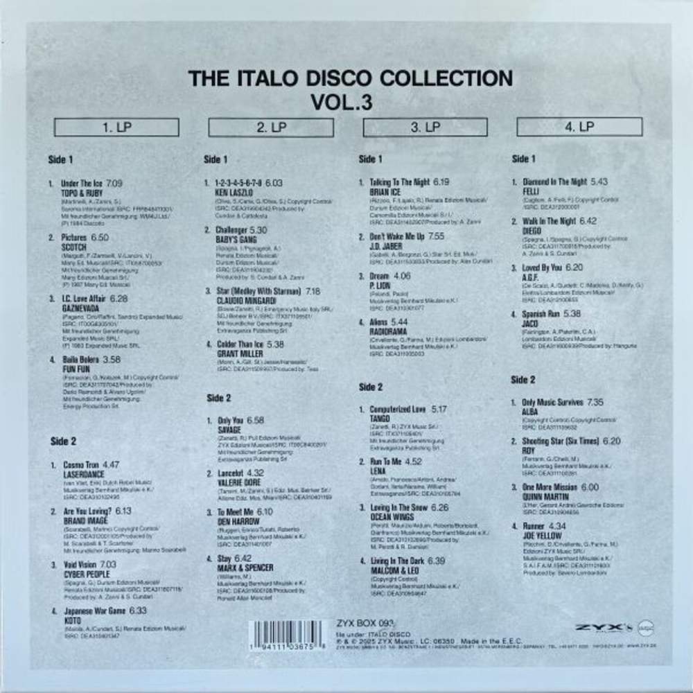Сборник / The Italo Disco Collection Vol. 3 (Limited Edition)(4LP)