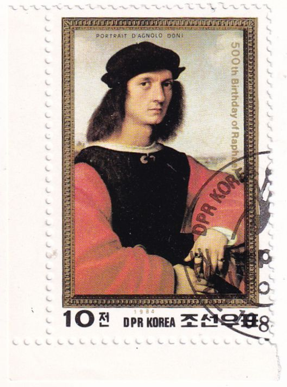 10 почтовых марок, КНДР (Северная Корея), 1980-е, Живопись Ренессанса, Рембрандт, Рафаэль, Дега