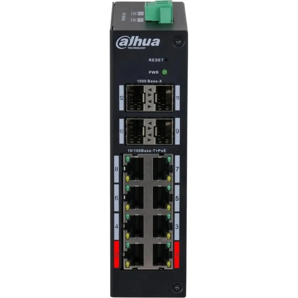 Коммутатор Dahua DH-HS4412-8ET-96 (L2) 8x100Мбит/с 4x1Гбит/с 8PoE 96W управляемый