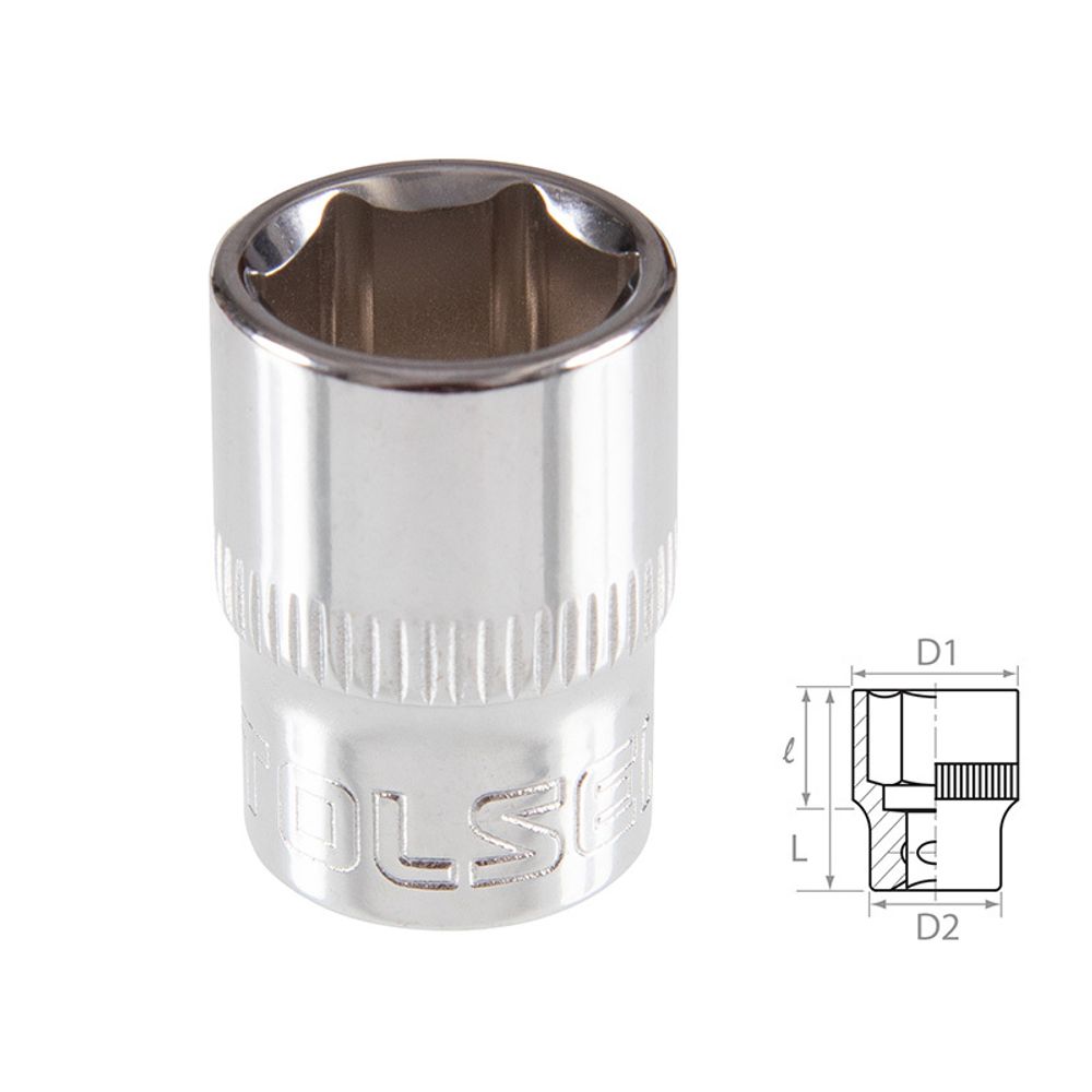 TOLSEN (TT16314) Головка торцевая стандартная шестигранная 3/8", 14 мм TOLSEN (TT16314) Головка торцевая стандартная шестигранная 3/8", 14 мм