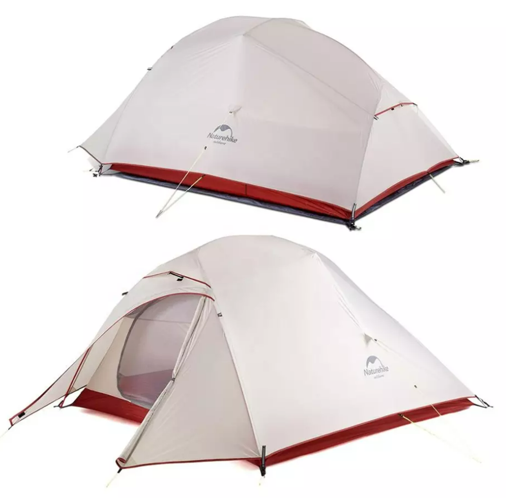 Палатка Naturehike Cloud Up Si 3-местная, алюминиевый каркас, сверхлегкая, серо-красная, артикул NH18T030-T-DLG