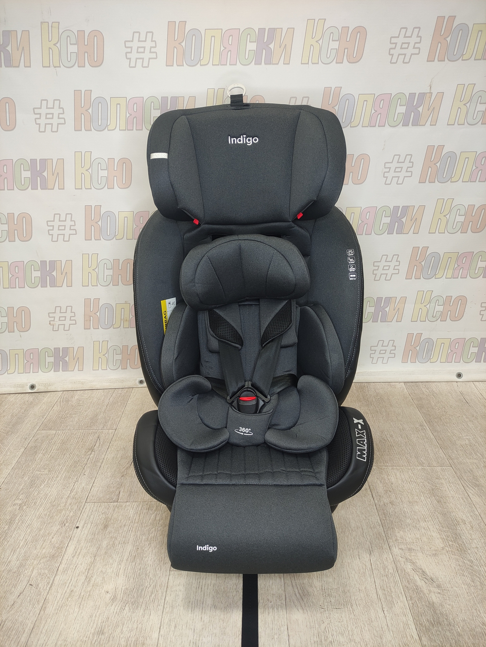 Автокресло детское Indigo MAX-X Isofix группа 0/1/2/3 (0-36) графит