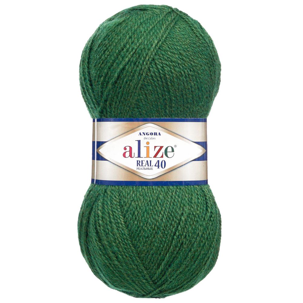 Пряжа Alize (Ализе) Angora Real 40 / уп.5 мот. по 100 г, 430м, 563 темно-зеленый A