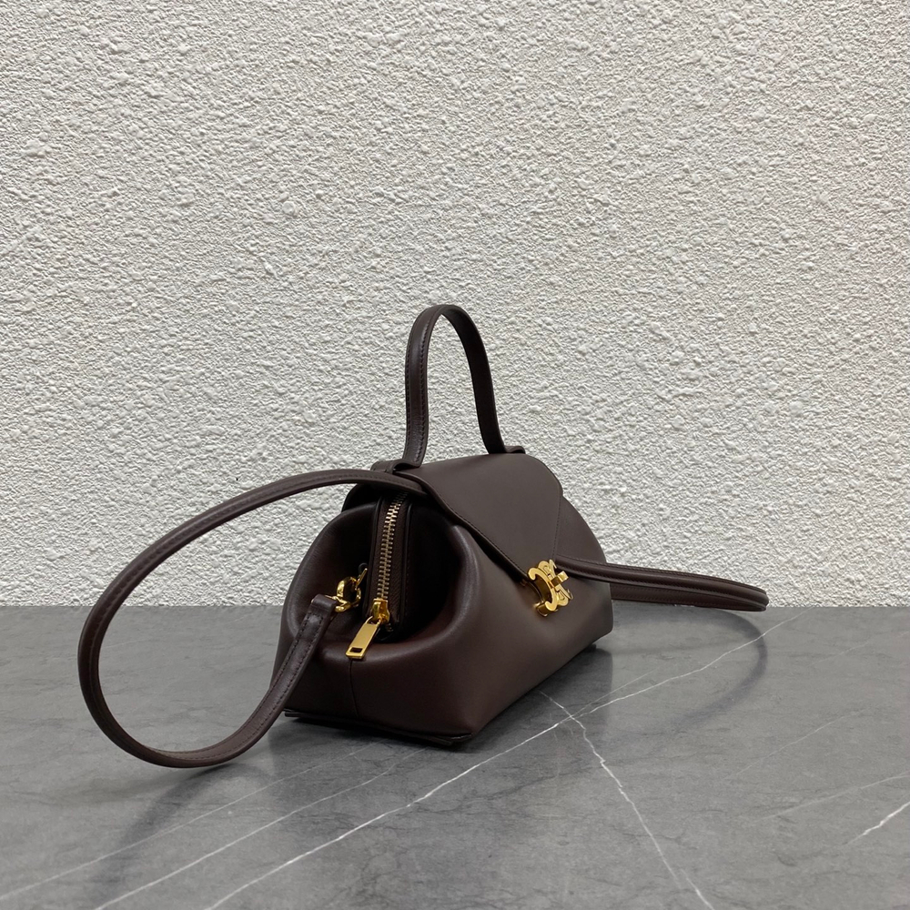 Сумка Celine Flair, кофейная, гладкая кожа — фото 3