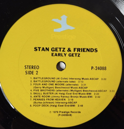 Винтажная виниловая пластинка LP Stan Getz and Friends Early (USA 1979)