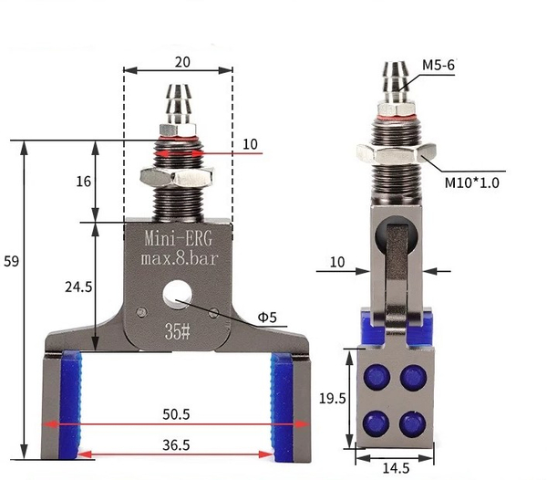 Mini–erg–35 # (clamping range: 24-37mm) no detection model