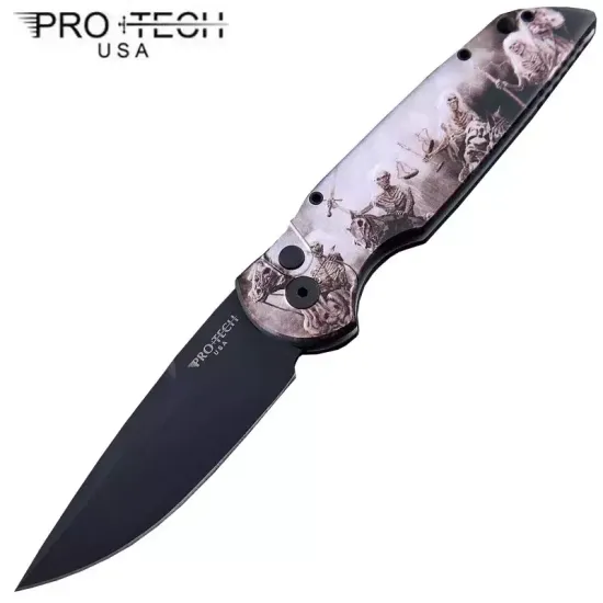 Складной нож Pro -Tech TR-3-Four Horsemen PR/TR-3 4H-B c клинком из стали 154CM, рукоять алюминий