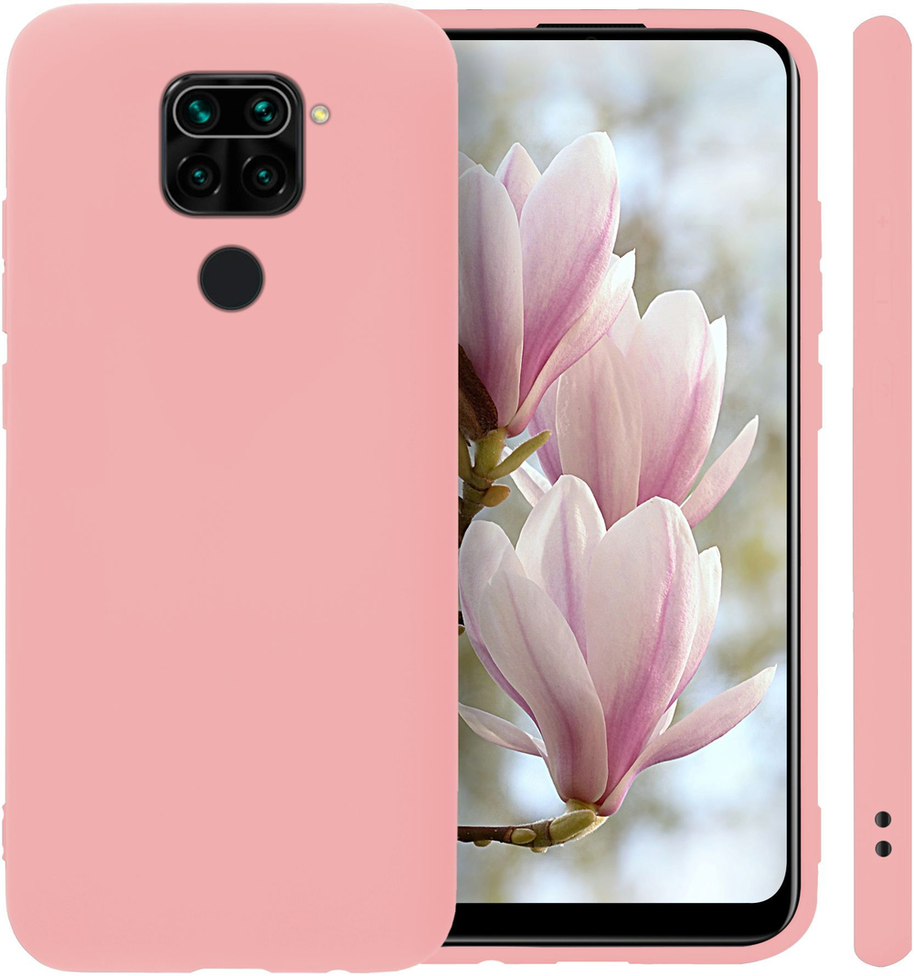 Мягкий Soft Touch чехол из силикона для XIAOMI REDMI NOTE 9 (не PRO / S!) и REDMI 10X с бархатной подкладкой