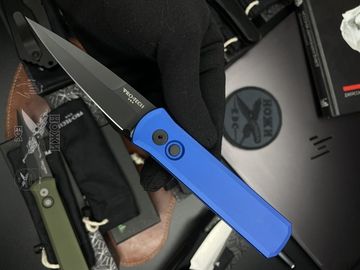 Складной нож Pro-Tech GODSON 721Blue c клинком из стали 154CM, рукоять алюминий