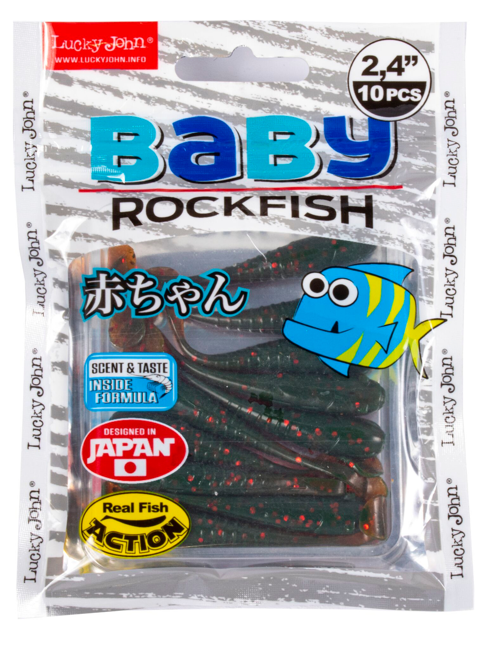 Виброхвосты съедобные LJ Pro Series BABY ROCKFISH 2,4in (6,1 см), цв. 085, 10 шт.