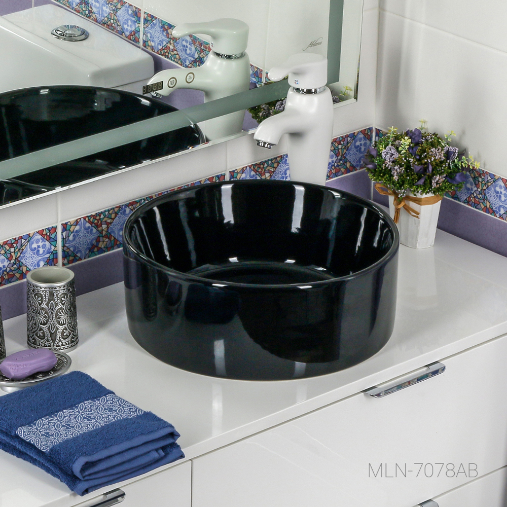 Раковина MELANA MLN-7078AB ЧЕРНАЯ