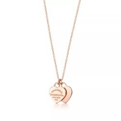 Подвеска из розового золота 18к , двойное сердце, Tiffany💝 ✨Exclusive ✨