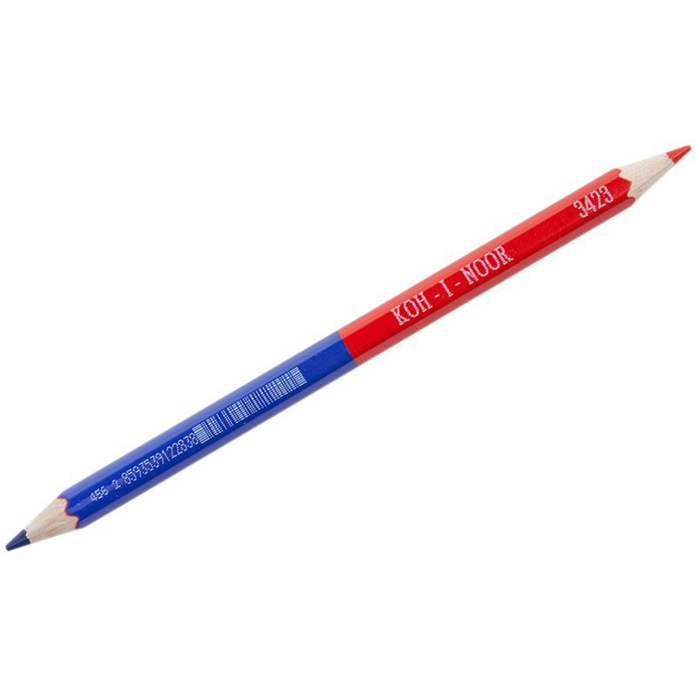 Карандаш двухсторонний Koh-I-Noor "3423", синий-красный, корпус синий-красный