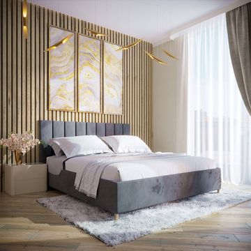Двуспальная кровать с подъемным механизмом Лайн, 140х190