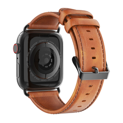 Ремешок из натуральной кожи коричневого цвета от Dux Ducis для смарт часов Apple Watch 38, 40, 41 и 42мм, серия Business Series