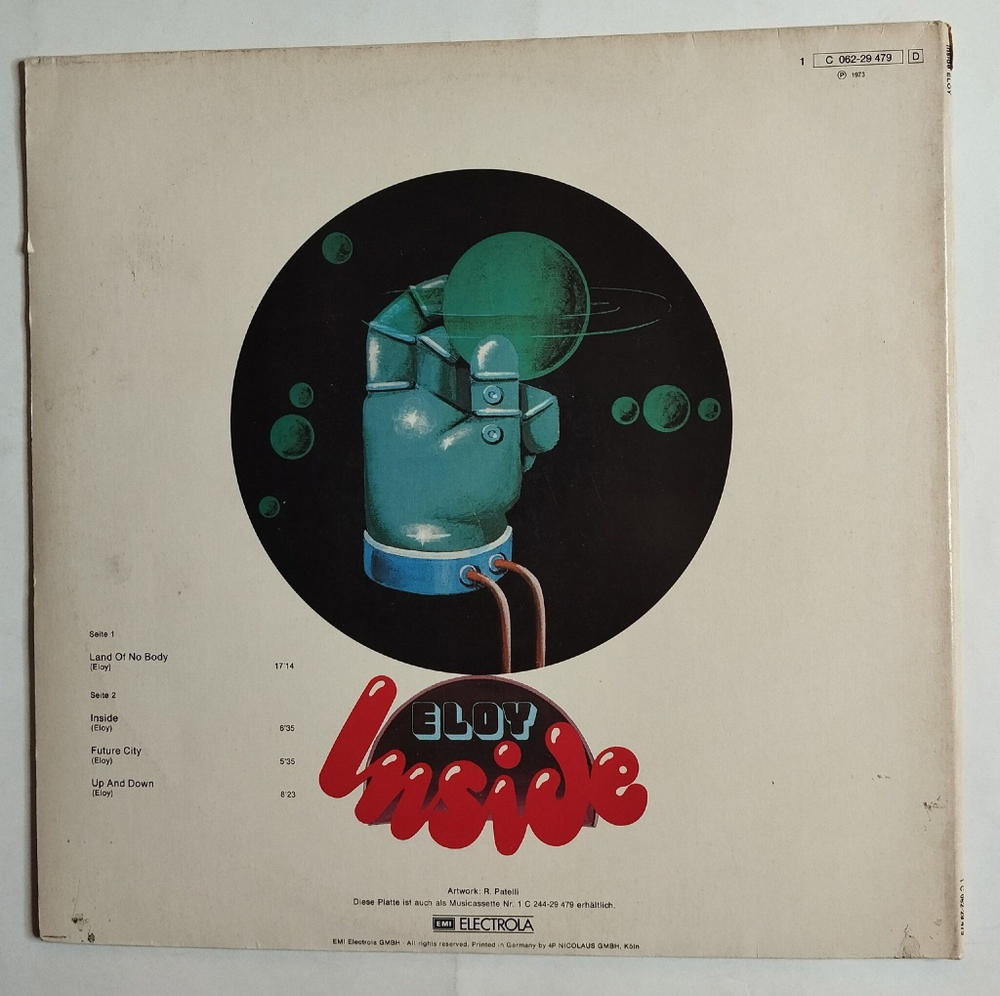 Винтажная виниловая пластинка LP Eloy Inside (Germany 1973)