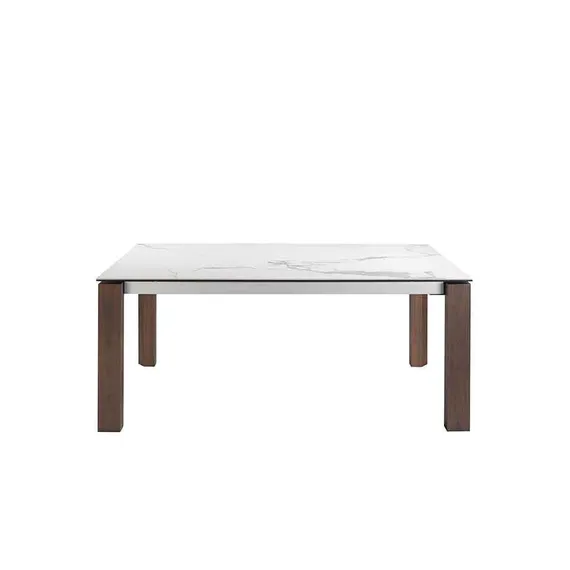 Раздвижной стол Angel Cerda D2058BA/1095, 180-235х90 см, белая керамика, орех