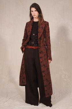 ZARA ПЛИССИРОВАННЫЕ БРЮКИ В ПОЛОСКУ С ШИРОКИМИ ШТАНИНАМИ — LIMITED EDITION, ГРАНАТОВЫЙ