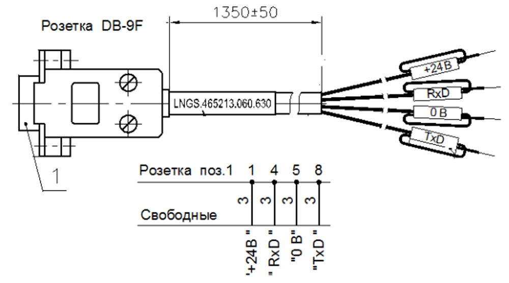 Кабель интерфейсный ЛНГС.465213.060.630 Кабель интерфейсный ЛНГС.465213.060.630