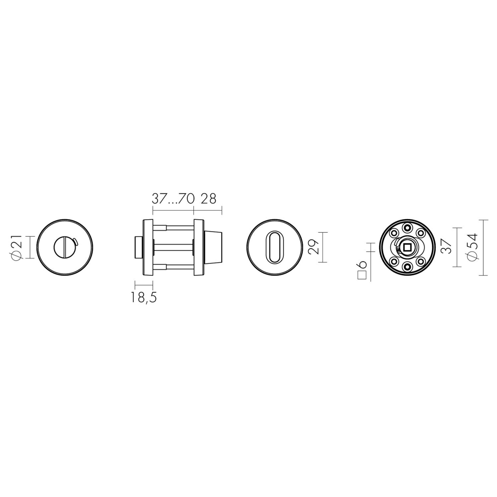 Ручка поворотная BK6.R.DSS201-02 (DSS-02-BK6) INOX 201