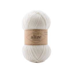 Вултайм (Wooltime) пряжа Alize 75%SWшерсть 25%полиамид 5х100г/200м (55 БЕЛЫЙ)
