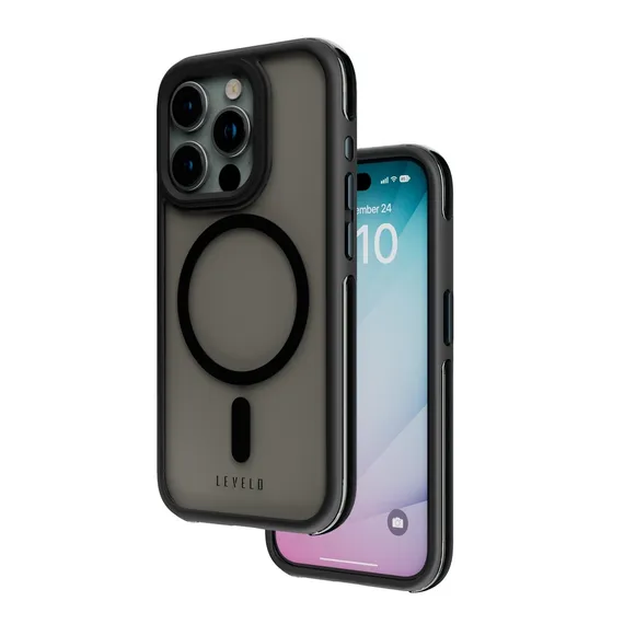Чехол Levelo Nuru Case для iPhone 15 Pro Матовый Черный