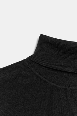 ZARA СВИТЕР ТОНКОЙ ВЯЗКИ С ВОРОТНИКОМ-СТОЙКОЙ, ЧЕРНЫЙ