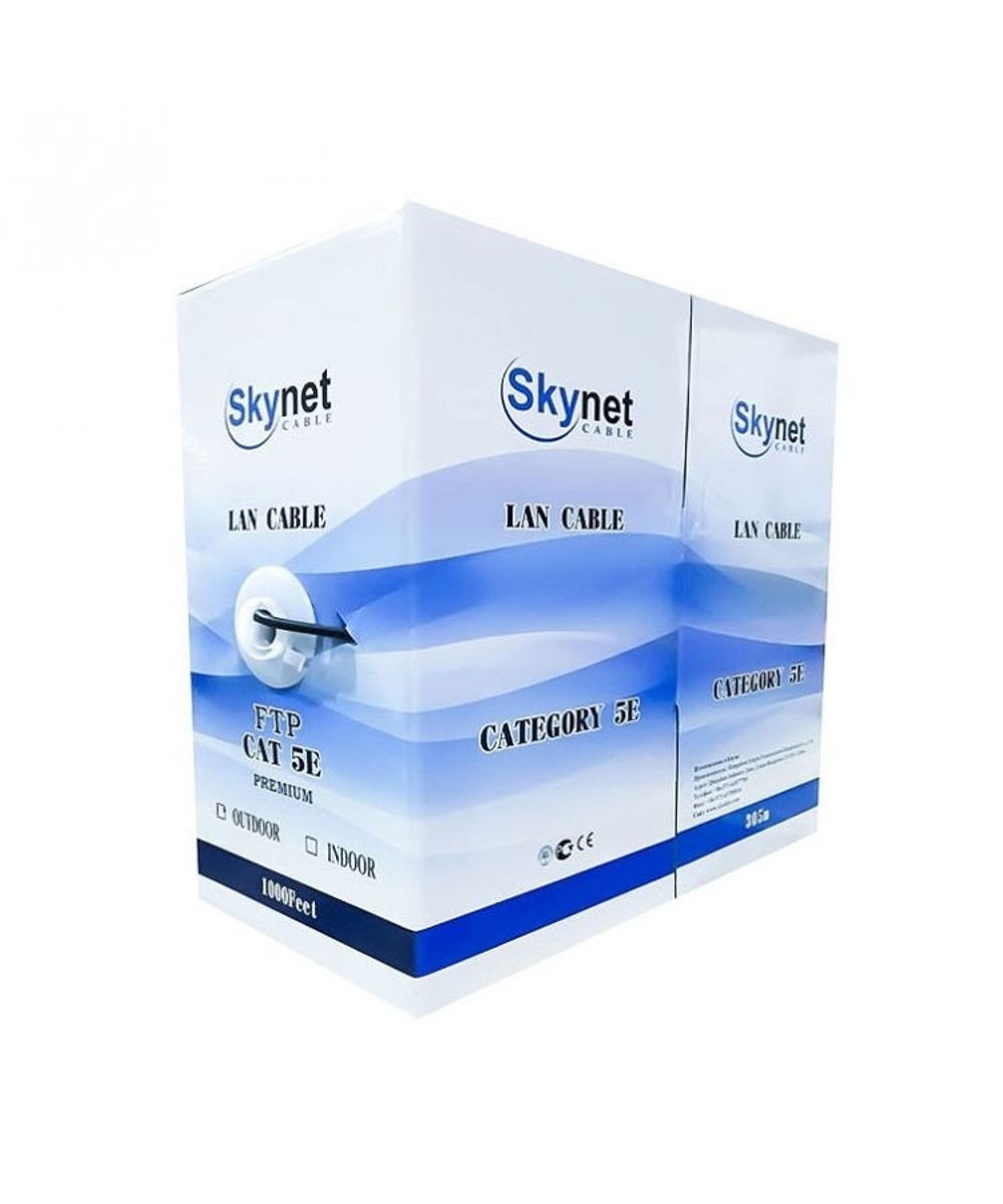 SkyNet Кабель UTP indoor 2x2x0,46, медный, FLUKE TEST, кат.5e, однож., (305м) box, серый [CSL-UTP-2-CU]