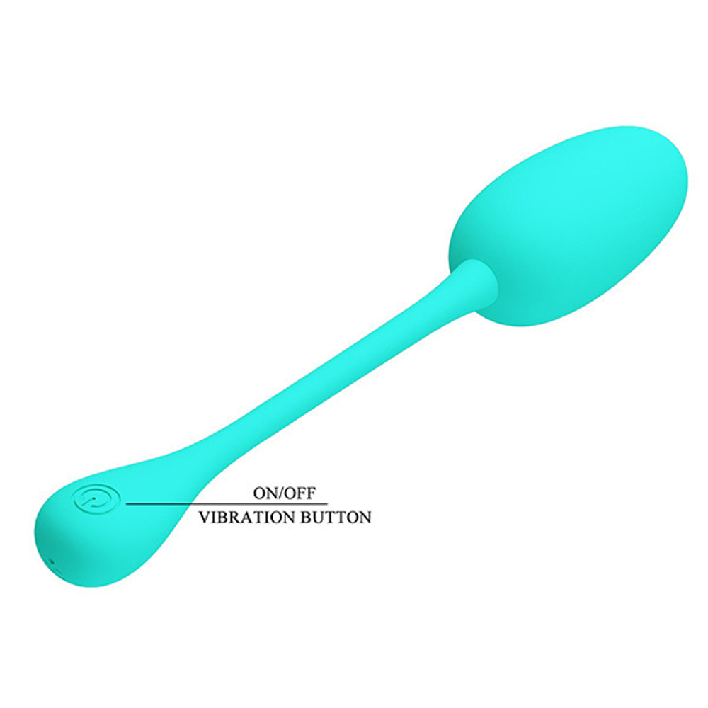 Бирюзовое перезаряжаемое виброяйцо 18,6см Pretty Love Knucker BI-014786-4