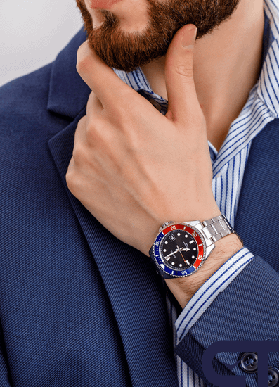 CASIO MDV-10D-1A3 — спортивные часы с чёрным циферблатом и безелем «Pepsi»