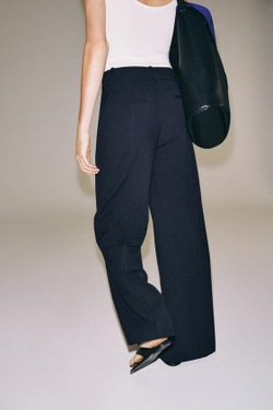 ZARA ШИРОКИЕ БРЮКИ — ZW COLLECTION, МОРСКОЙ СИНИЙ