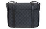 GUCCI Leather Messenger Bag, Shoulder Bag, Crossbody Bag Men"s Black Gray