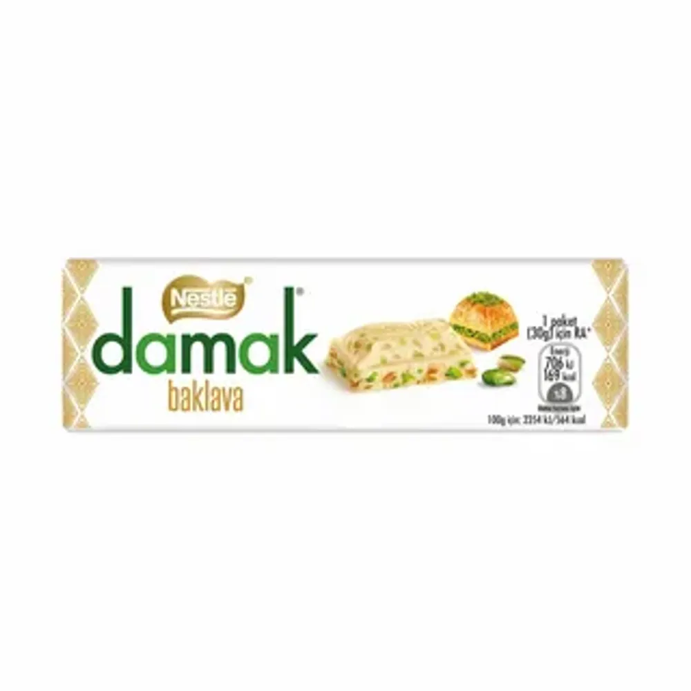 *Батончик вафля Nestle Damak 30гр белый шоколад с фисташкой (12)*16 Турция