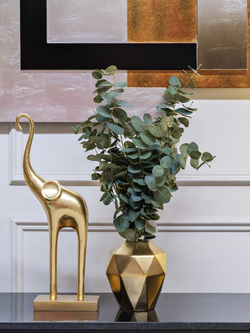 Ваза декоративная керамическая 19x17x17см Garda Decor золотая