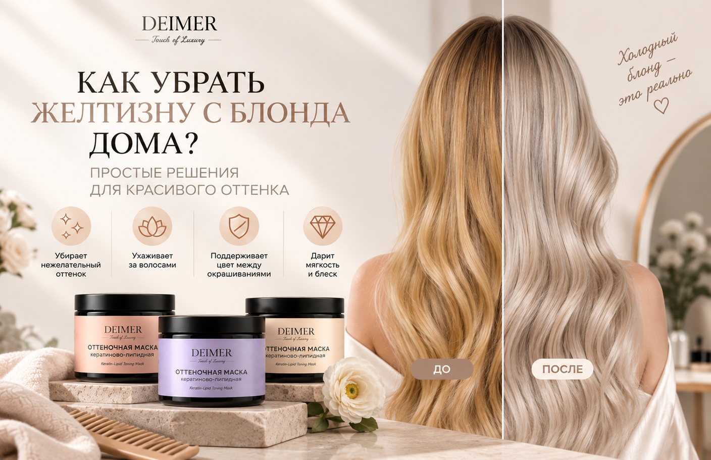 Как убрать желтизну с блонда дома?
