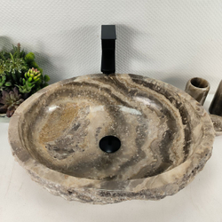 Раковина из оникса Erozy Grey EO-64552 53x42x16 из натурального камня