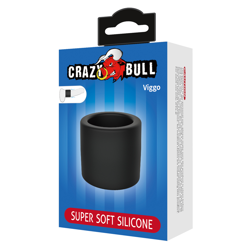 Эрекционное кольцо из силикона растягивающееся черное CRAZY BULL BI-210249