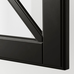 IKEA BODBYN  (ИКЕА БОДБИН)  -  Стеклянная дверца со шпросами - чёрный 40x40 см