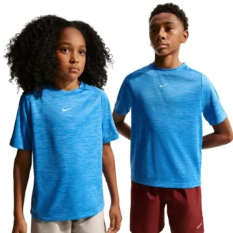 Футболка для мальчика теннисная Nike Boys Multi Dri-FIT Short-Sleeve - light photo blue/footМяч blue/white