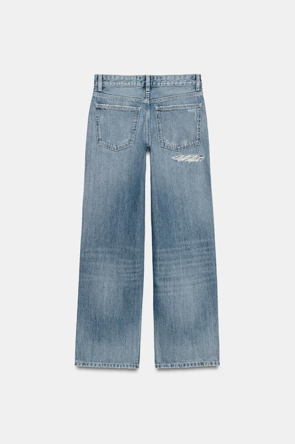 Джинсы TRF с низкой талией, блестящие, прямой крой - ZARA