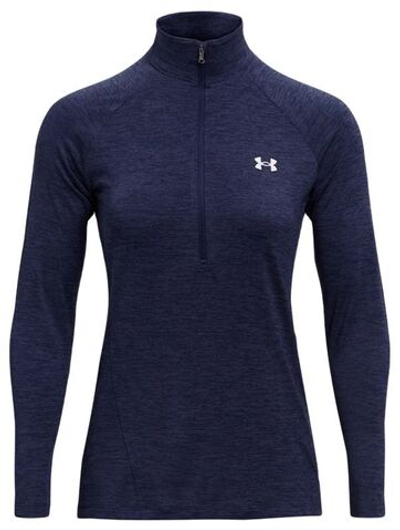 Женская теннисная футболка (dł. Рукава) Under Armour Tech 1/2 Zip-Twist - midnight navy/cadet