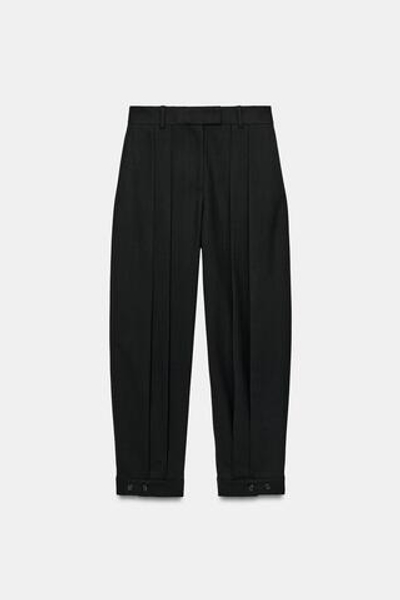 БРЮКИ С ЗАЩИПАМИ И ШЛЕВКАМИ — ZW COLLECTION — ZARA