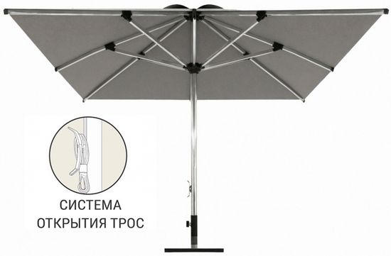 Зонт профессиональный 3.5х3.5 м Avocado цвет серебристый/серый