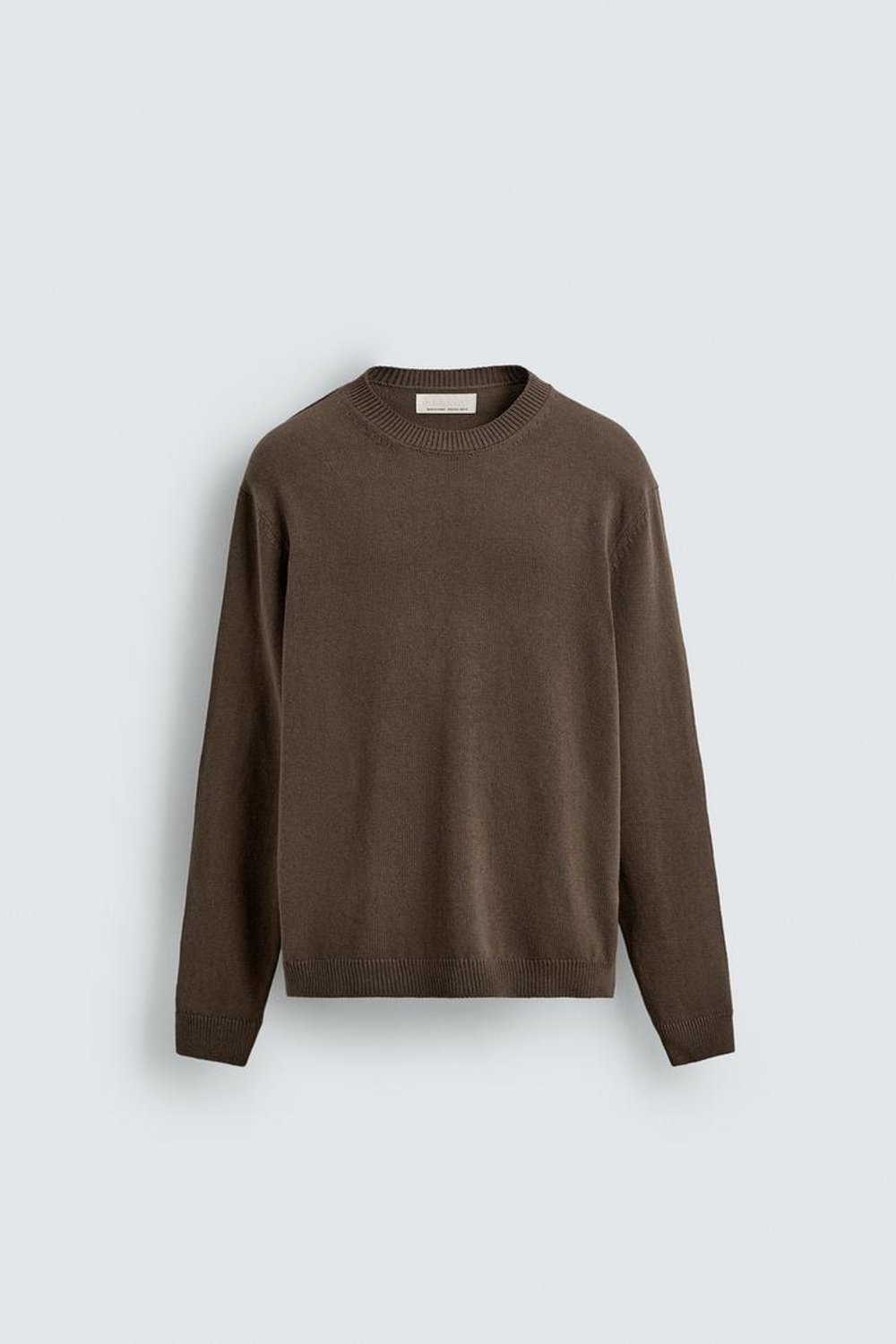 ZARA СВИТЕР ИЗ ХЛОПКА И ЛЬНА, ТЕМНЫЙ ХАКИ