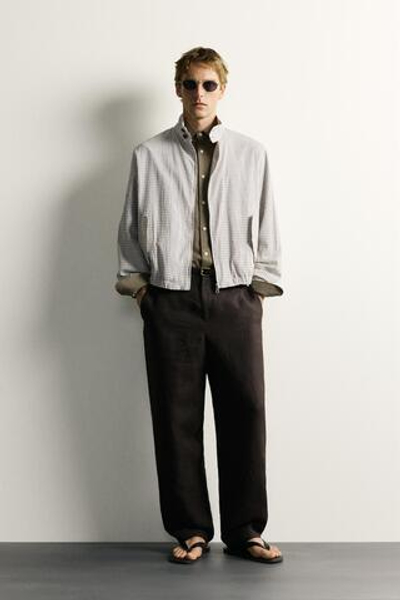 УКОРОЧЕННАЯ КУРТКА В КЛЕТКУ — ZARA
