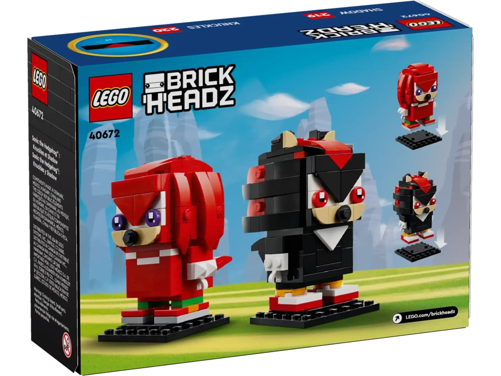 Конструктор LEGO BrickHeadz 40672 Ежик Соник: Наклз и Шэдоу