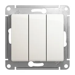 Выключатель трехклавишный Systeme Electric Glossa Перламутр GSL000631